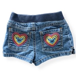 Arizona denim blue jean shorts with embroidery